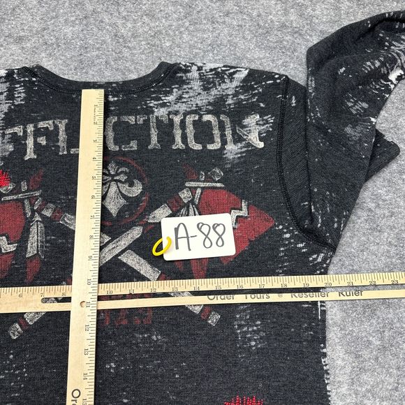 Affliction Shirt Men XL American Customs Choctaw Thermal Scull Distressed Grunge - Picture 7 of 9